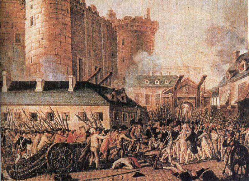 unknow artist bastiljens fall den 14 juli 1789 samtida malning oil painting picture